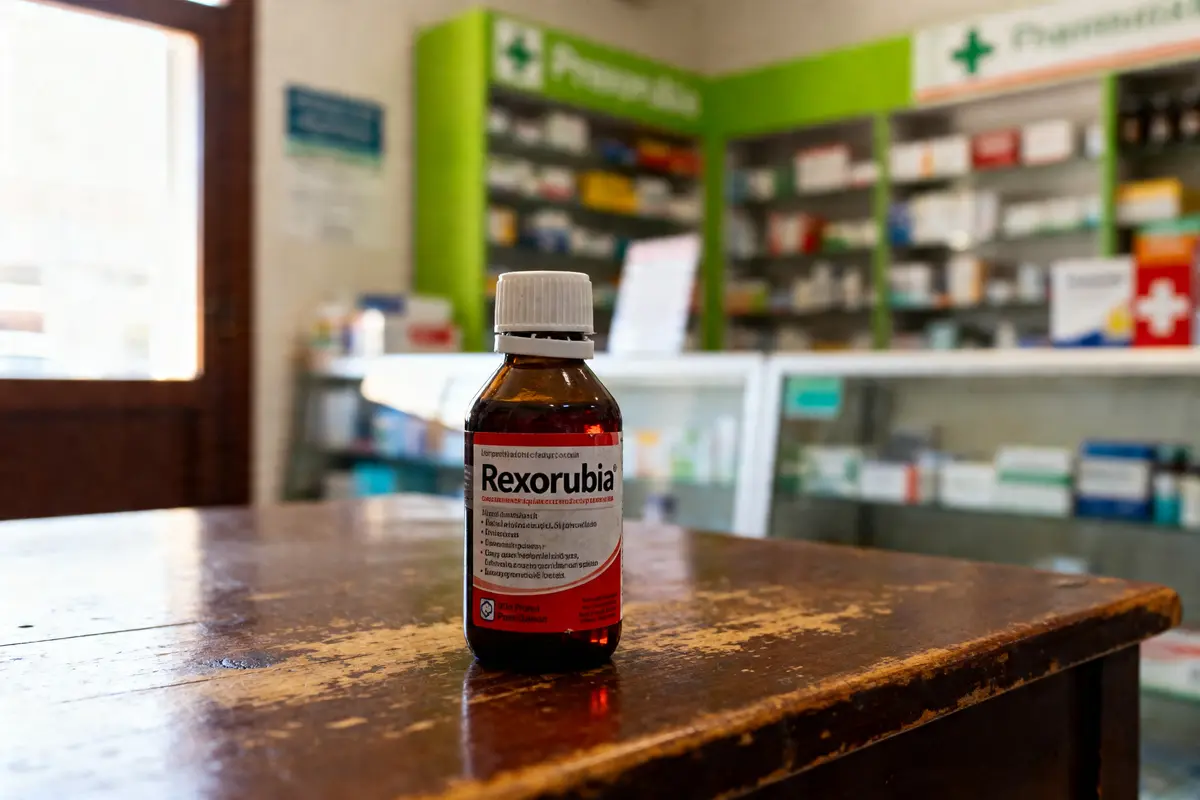Flacon de Rexorubia en pharmacie questionné Rexorubia retiré du marché pourquoi
